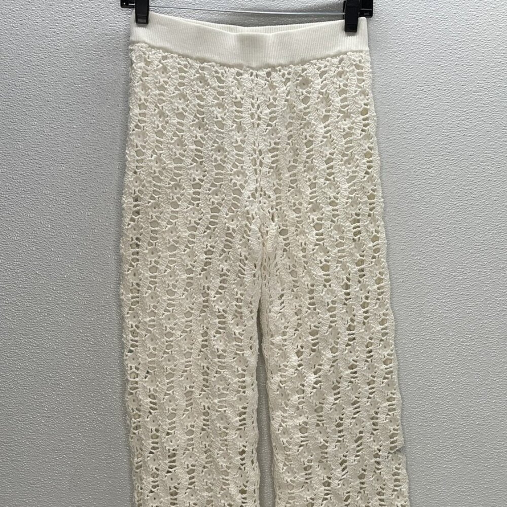 NEW JONATHAN SIMKHAI Women’s Georgie Crochet Pants – Ivory, Size XS